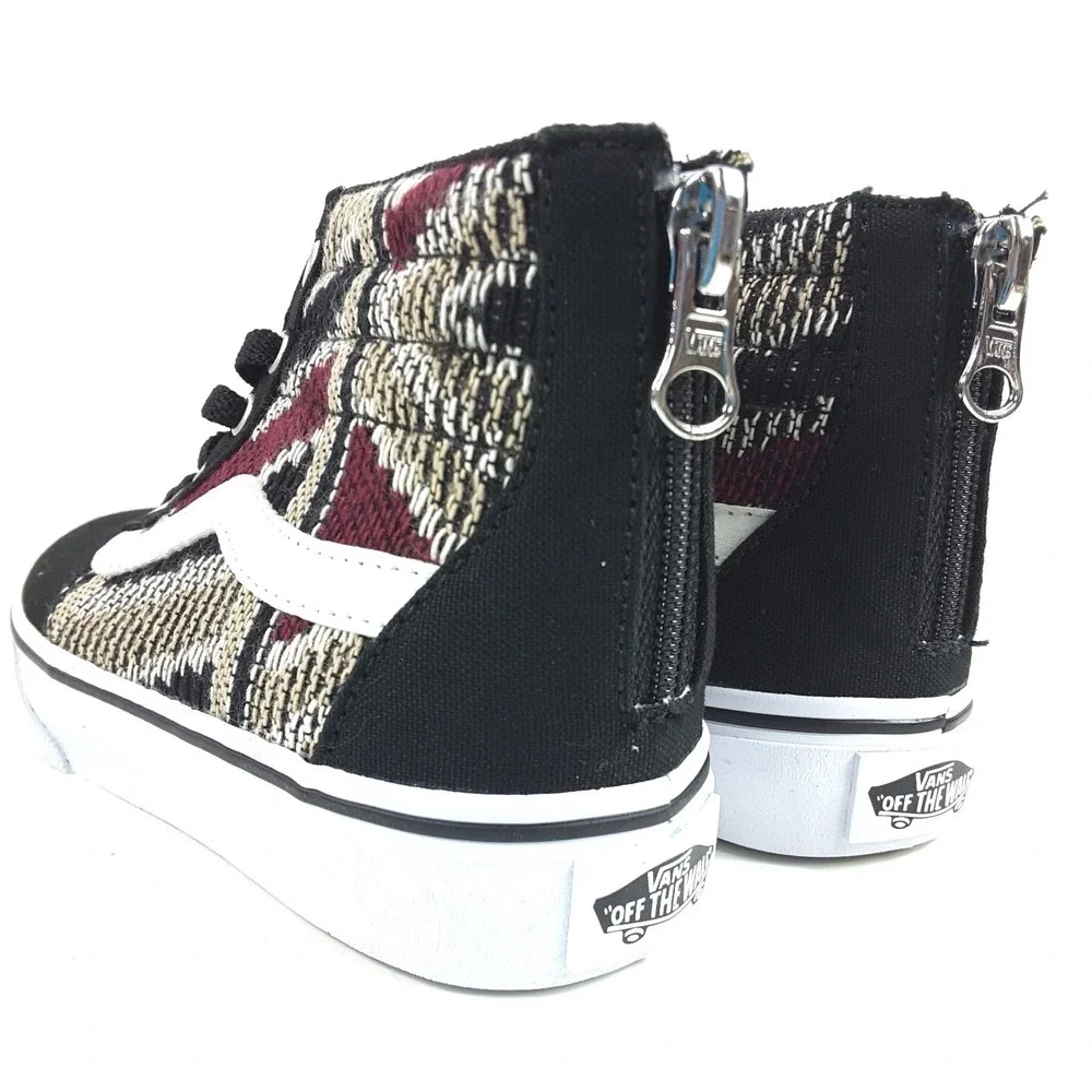 Vans Maddie Youth Kids SK8 Hi-Top Zip Skateboading Shoes‎ Tribal Knit Sz 11 New